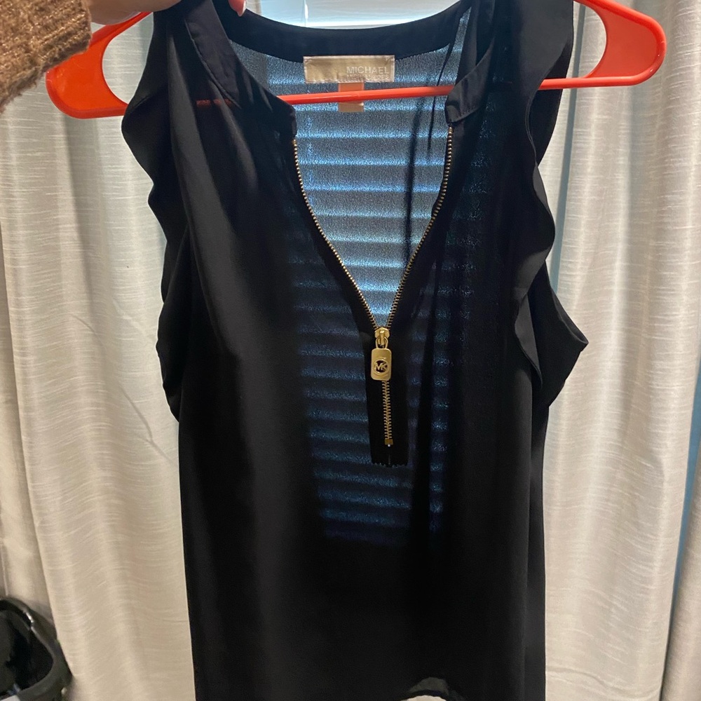 Michael Kors Black Top with Gold Zipper